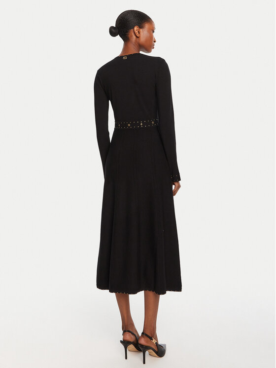 TWINSET TWINSET Rochie tricotată 252TP3271 Negru Regular Fit