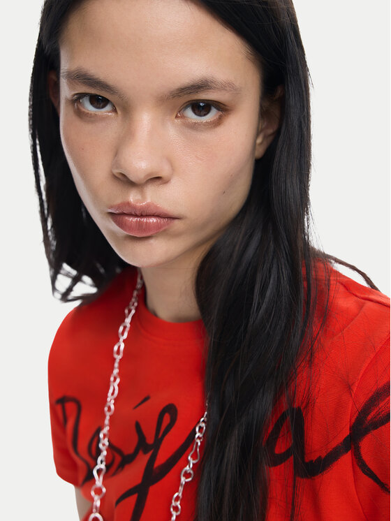 Desigual Desigual T-shirt Florencia 26SWTK07 Rosso Regular Fit