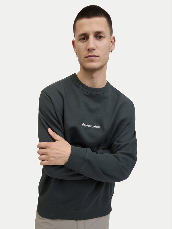 Jack&Jones Jack&Jones Majica dugih rukava Norrebro 12282893 Siva Relaxed Fit