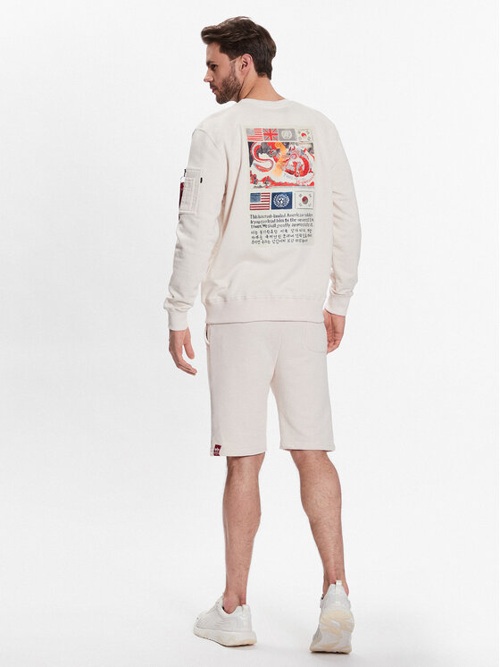 Alpha Industries Alpha Industries Bluza USN Blood Chit 136300 Écru Regular Fit