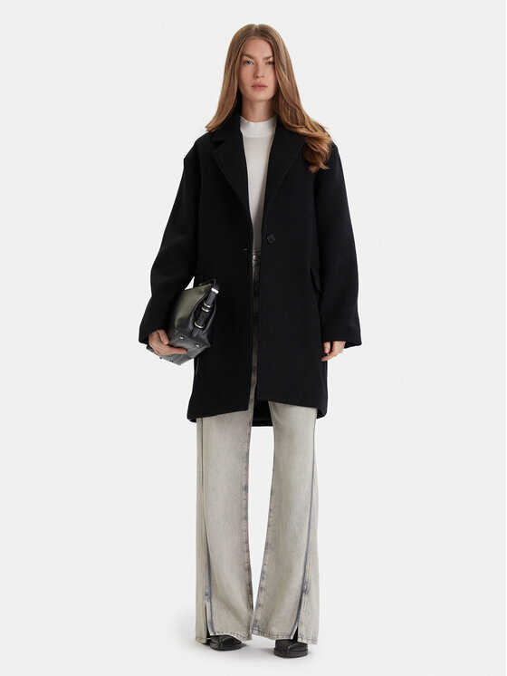 BOSS BOSS Cappotto di lana C_Calesara2 50548660 Nero Relaxed Fit