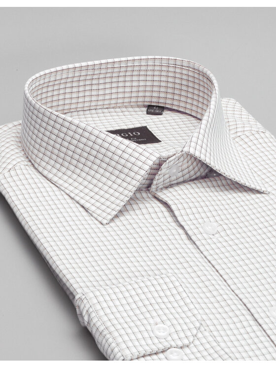 Borgio Borgio Koszula 00456 Beżowy Slim Fit