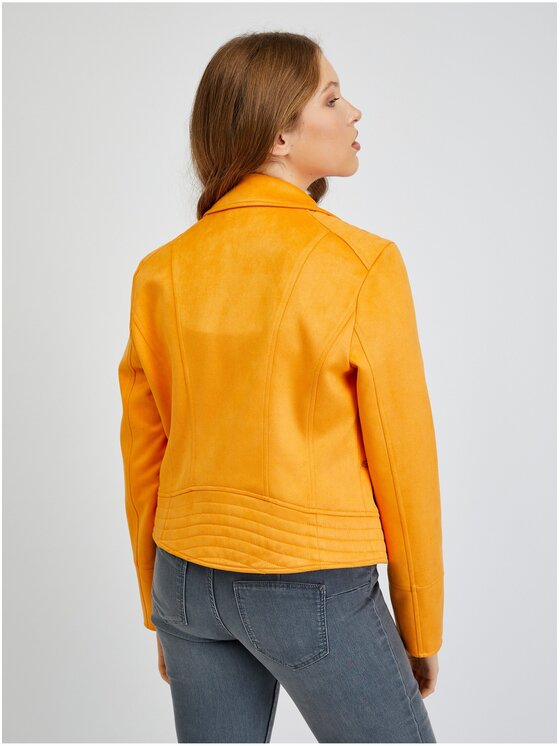 Orsay Orsay Kurtka skórzana 845022242000__38 Pomarańczowy Regular Fit