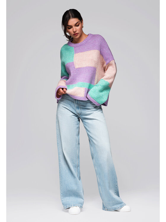 Ombre Ombre Sweter LW-SWSW-0108 Kolorowy Oversize