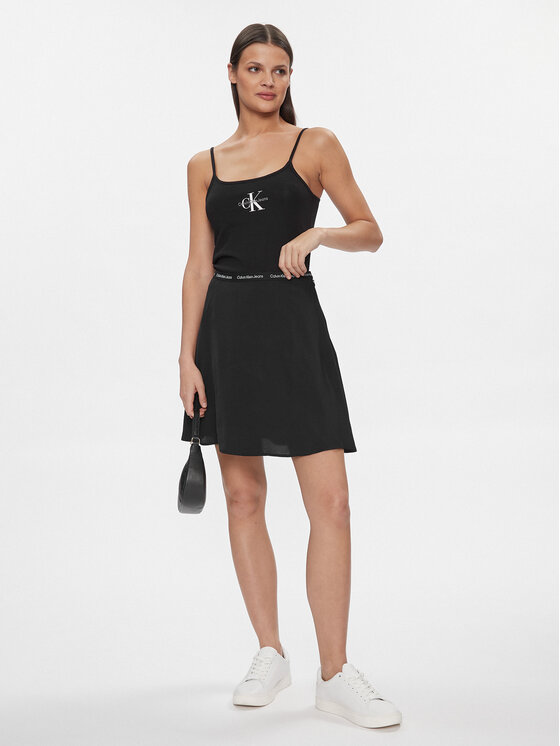 Calvin Klein Jeans Calvin Klein Jeans Fustă mini Logo J20J223143 Negru Regular Fit