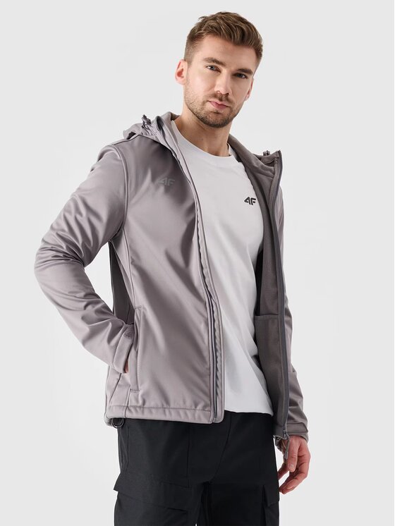 4F 4F Kurtka softshell NOSH4SFM001B-25S Szary Regular Fit