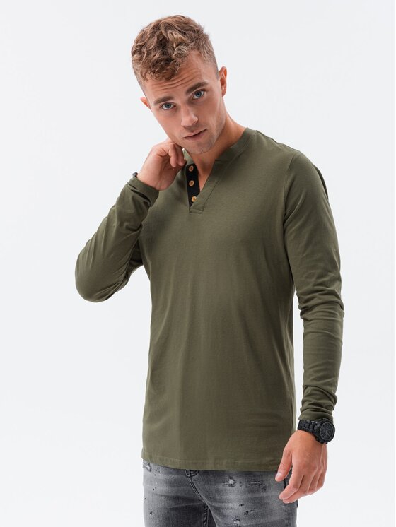 Ombre Ombre Longsleeve L133 Zielony Regular Fit