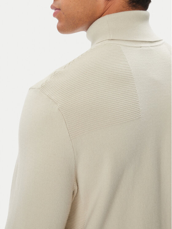 BOSS BOSS Rollkragenpullover Momentum-X TN 50568950 Hellbeige Regular Fit