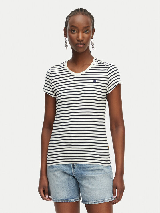 G-Star Raw Tricou Eyben D24533-D244 Alb Regular Fit