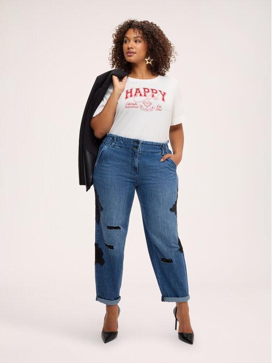 Fiorella Rubino Fiorella Rubino T-Shirt G068L009581N011 Biały Regular Fit