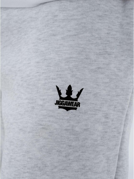 Jigga Wear Jigga Wear Spodnie dresowe Spodnie Dresowe Męskie Jasne Szare / Czarne Jigga Wear Small Crown L Szary Regular Fit