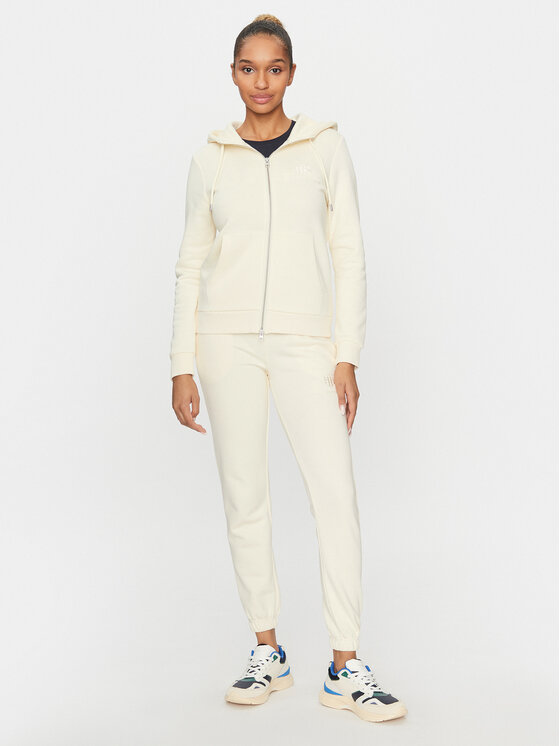 Gant Gant Sweatshirt Reg Tonal Shield Zip Hoodie 4200671 Écru Regular Fit