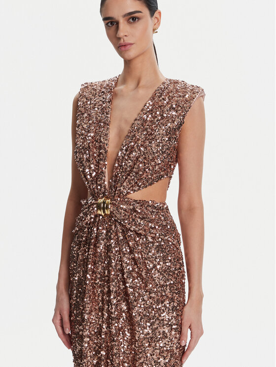 Elisabetta Franchi Elisabetta Franchi Sukienka wieczorowa ABR4852E2 181 Brązowy Regular Fit