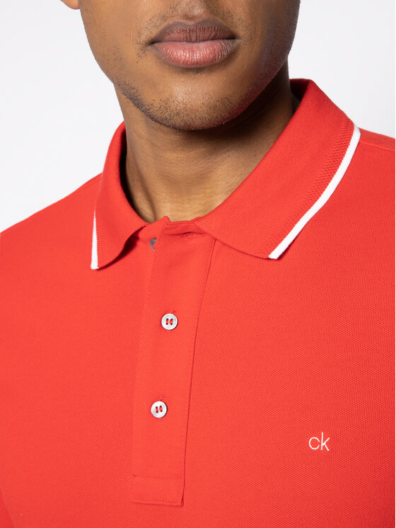 Calvin Klein Calvin Klein Polo Tipping K10K104915 Κόκκινο Slim Fit