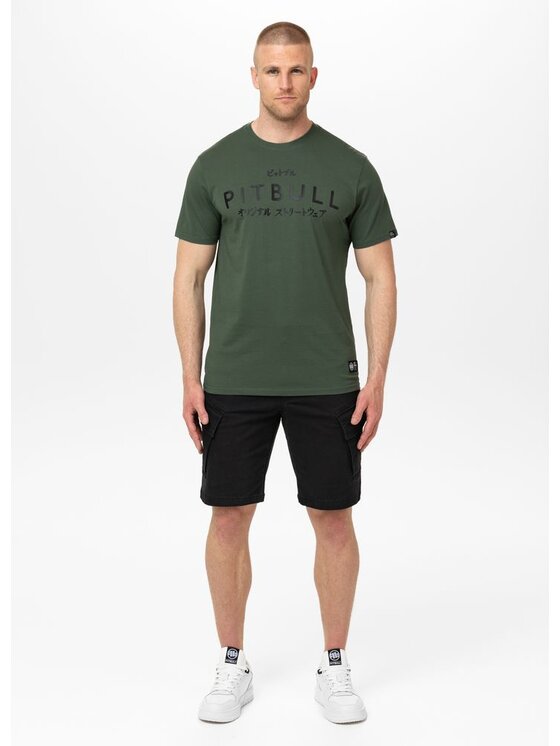 PITBULL PITBULL T-Shirt Koszulka męska MT. FUJI 3XL Zielony Regular Fit