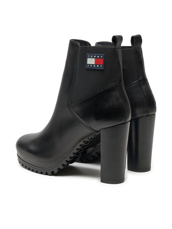 Tommy Jeans Tommy Jeans Μποτάκια Tjw New Ess High Heel Boot EN0EN02439 Μαύρο