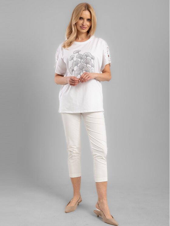 Perso Perso T-Shirt TCE242114F Biały Regular Fit