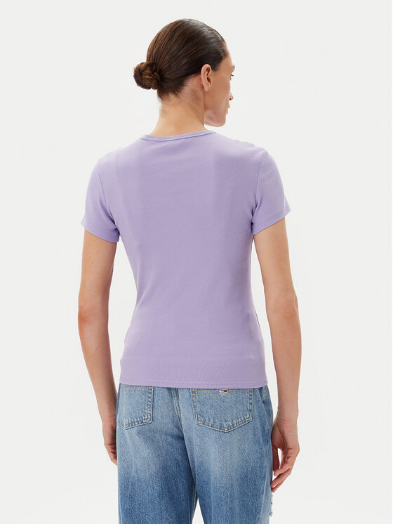 Tommy Jeans Tommy Jeans T-Shirt Essential DW0DW17383 Fioletowy Slim Fit
