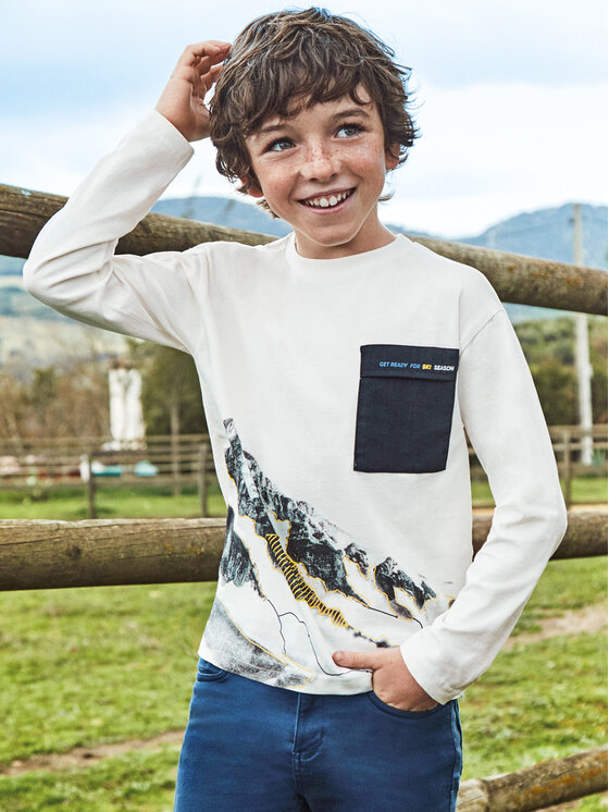 Mayoral Mayoral Μπλουζάκι 7.065 Εκρού Regular Fit