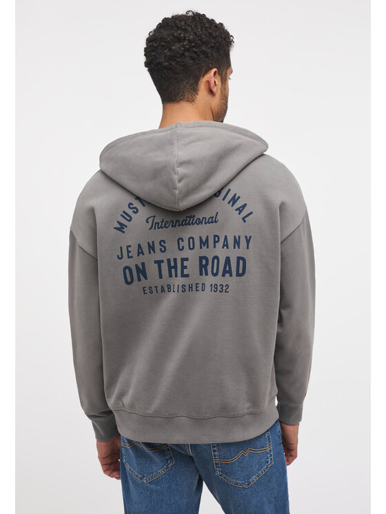 Mustang Mustang Felpa Bennet Back Print Grigio Regular Fit