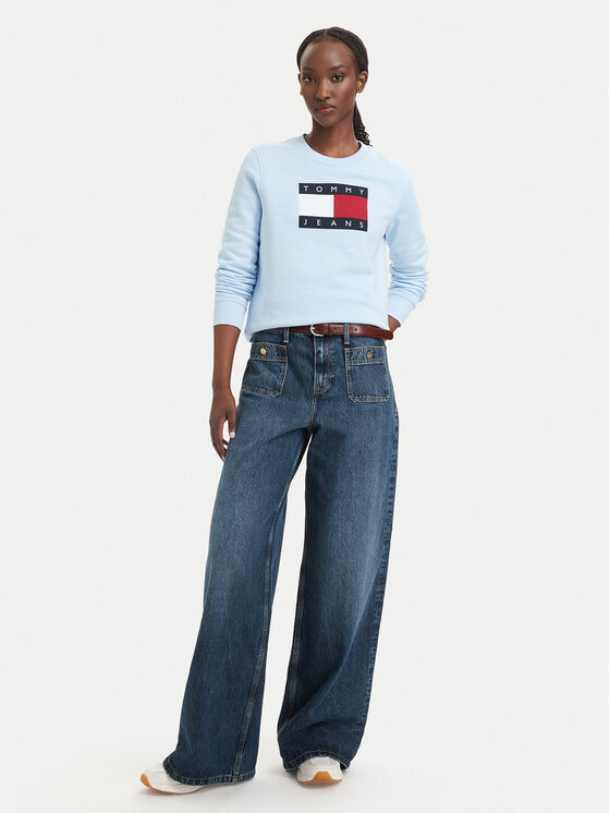 Tommy Jeans Tommy Jeans Μπλούζα Flag DW0DW22564 Ανοιχτό μπλε Regular Fit