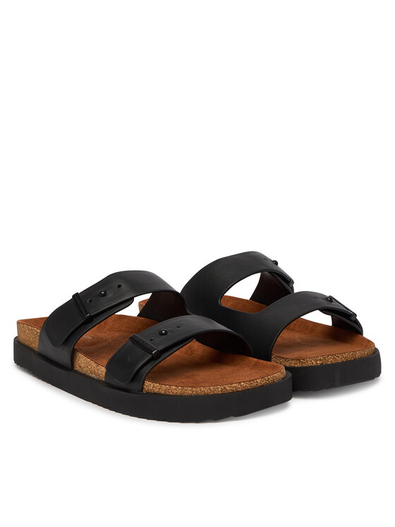 Tommy Hilfiger Tommy Hilfiger Şlapi Cork Adjustable Lth Sandal FM0FM05754 Negru