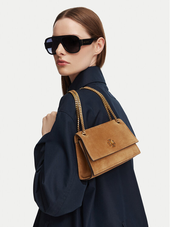 Tory Burch Tory Burch Rankinė Kira Turnlock Suede Mini Bag 178150 Ruda