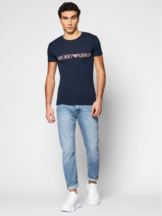 T-shirt 111035 1P516 00135 Blu scuro Slim Fit