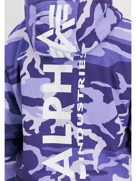 Alpha Industries Alpha Industries Bluza Back Print Camo Hoodie Fioletowy Regular Fit