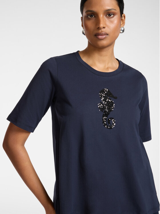 Elena Mirò Elena Mirò T-Shirt G049Z000735N034 Niebieski Regular Fit