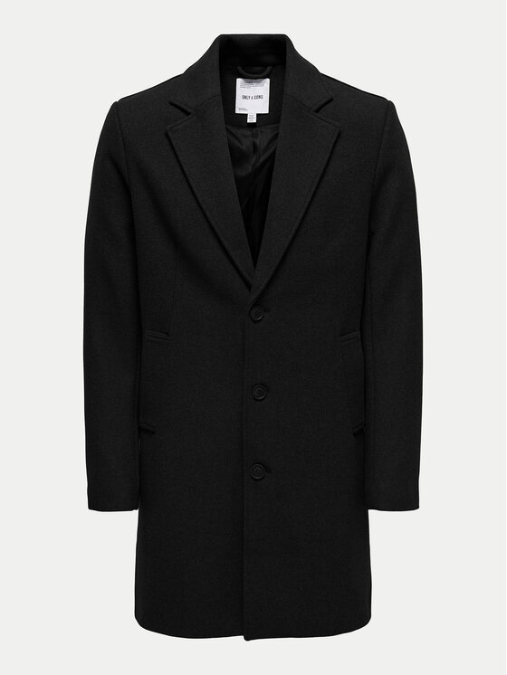 Only & Sons Only & Sons Vilnonis paltas 22030864 Juoda Regular Fit