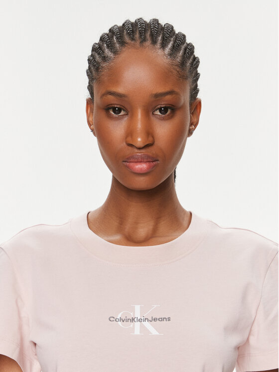 Calvin Klein Jeans Calvin Klein Jeans T-Shirt Monologo Slim Tee J20J222564 Růžová Slim Fit