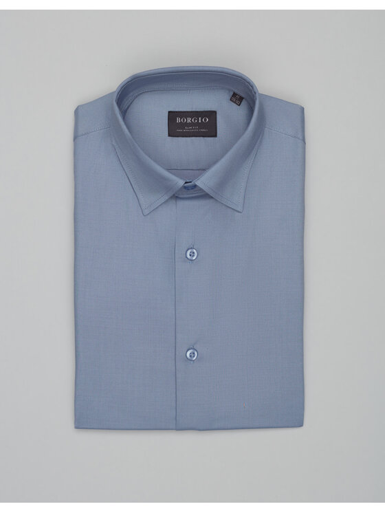 Borgio Borgio Koszula modigliana_00539 Niebieski Slim Fit