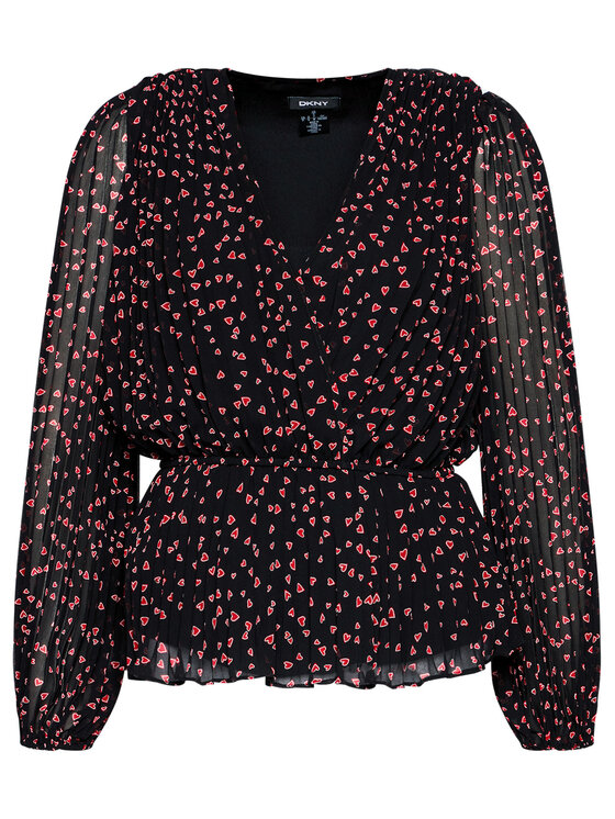 DKNY DKNY Блуза P0JAWHNX Черен Regular Fit