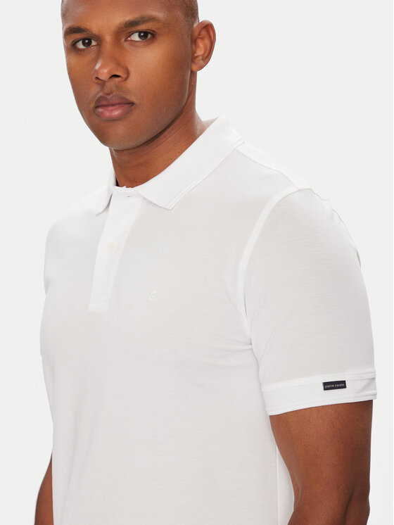 Pierre Cardin Pierre Cardin Тениска с яка и копчета C5 21344.2144 Бял Regular Fit