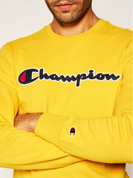 Champion Sweatshirt Satin Script Logo 214188 Gelb Regular Fit