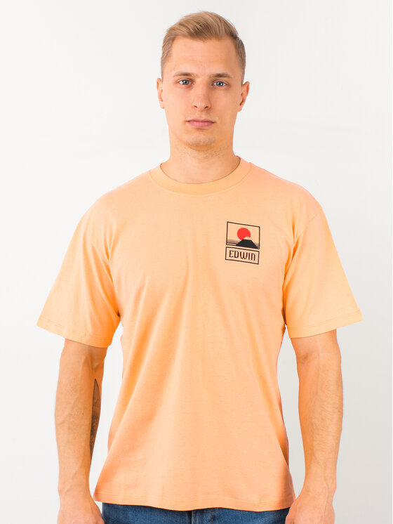 Edwin Edwin T-shirt Sunset On Mt Fuji Ts I025881 TG372M4 CTP67 Arancione Regular Fit