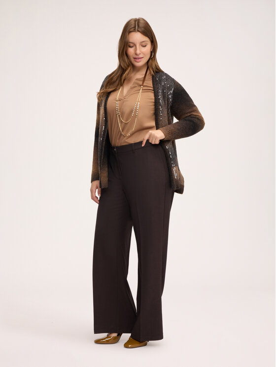 Fiorella Rubino Fiorella Rubino Spodnie materiałowe P085T005509N022 Brązowy Flared Fit
