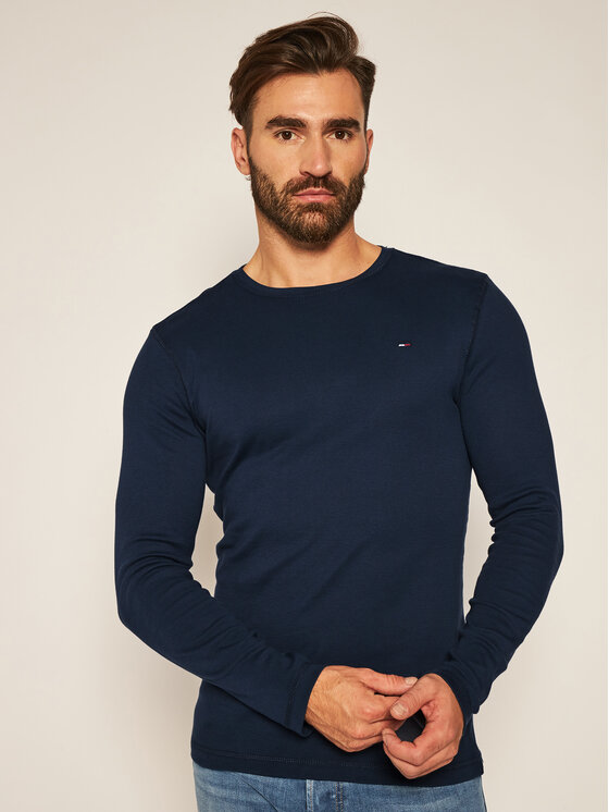 Tommy Jeans Longsleeve DM0DM04409 Dunkelblau Slim Fit Modivo