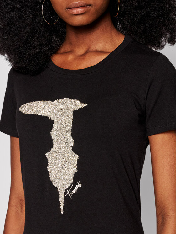 Trussardi Trussardi T-shirt 56T00363 Nero Slim Fit