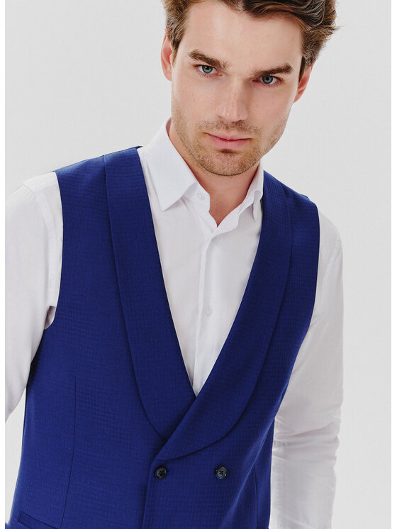 Pako Lorente Pako Lorente Kamizelka P24WP-8X-004 Granatowy Slim Fit