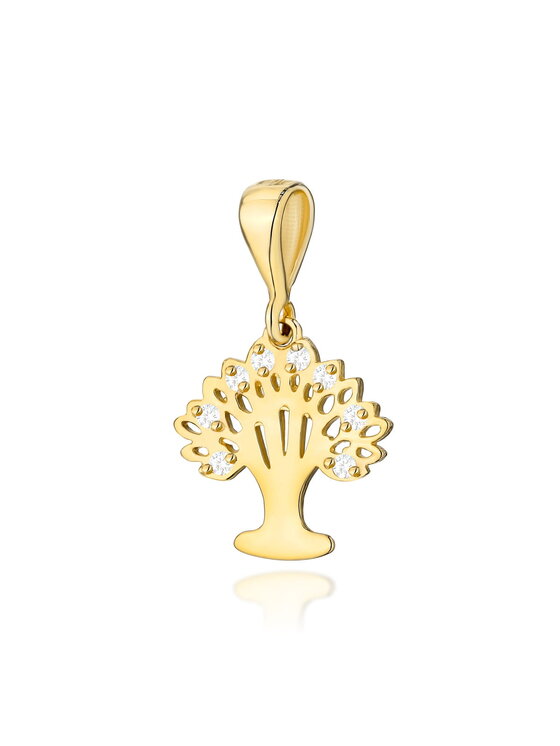 Fugart Fugart Naszyjnik Zawieszka z żółtego złota drzewko z brylantami 0.07 ct FZ038-585-B0.07 Złoty