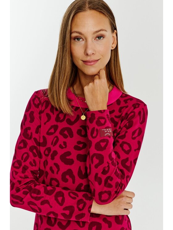 NAOKO NAOKO Úpletové šaty Wild Maroon Bordová Regular Fit