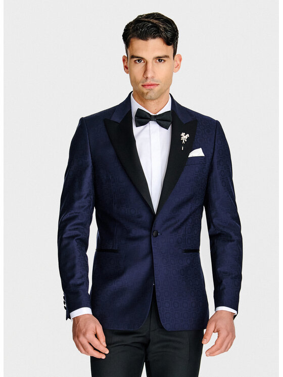 Pako Lorente Pako Lorente Marynarka P26SP-3S-003 Granatowy Slim Fit