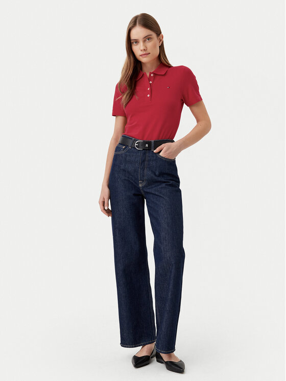 Tommy Hilfiger Tommy Hilfiger Polo marškinėliai 1985 WW0WW43225 Raudona Slim Fit