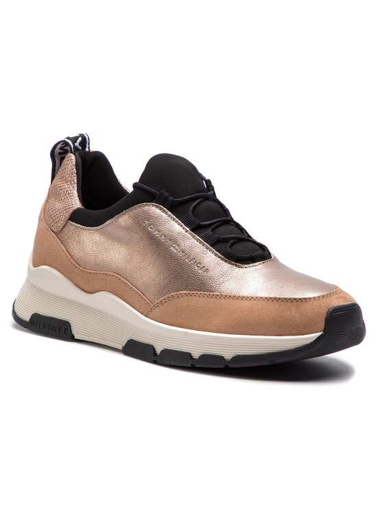 Tommy Hilfiger Tommy Hilfiger Laisvalaikio batai Cool Leather Debossed Sneaker FW0FW04028 Smėlio