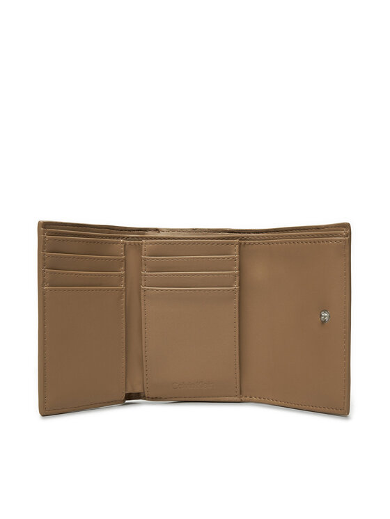 Calvin Klein Calvin Klein Μικρό Πορτοφόλι Γυναικείο Ck Plaque Small Trifold W/Zip K60K612834 Γκρι