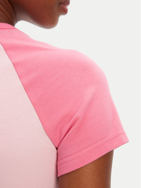 Juicy Couture Juicy Couture Póló Contrast JCWCT125307 Rózsaszín Slim Fit