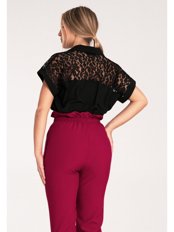 FIGL FIGL Bluzka M1073 Czarny Regular Fit