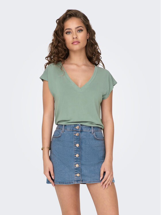 ONLY Tricou Free 15287041 Verde Regular Fit